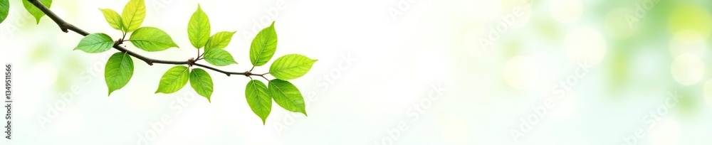 Obraz premium Dark Green Branch with leaves against white background, branch, branches