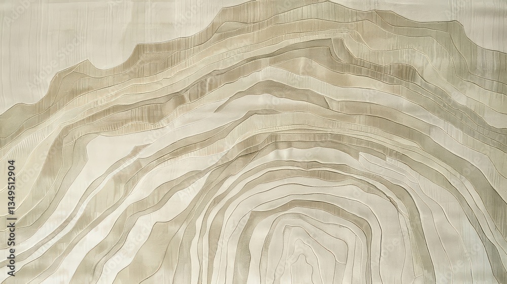 Obraz premium A smooth, textured rug with subtle asymmetrical designs in shades of beige and gray.