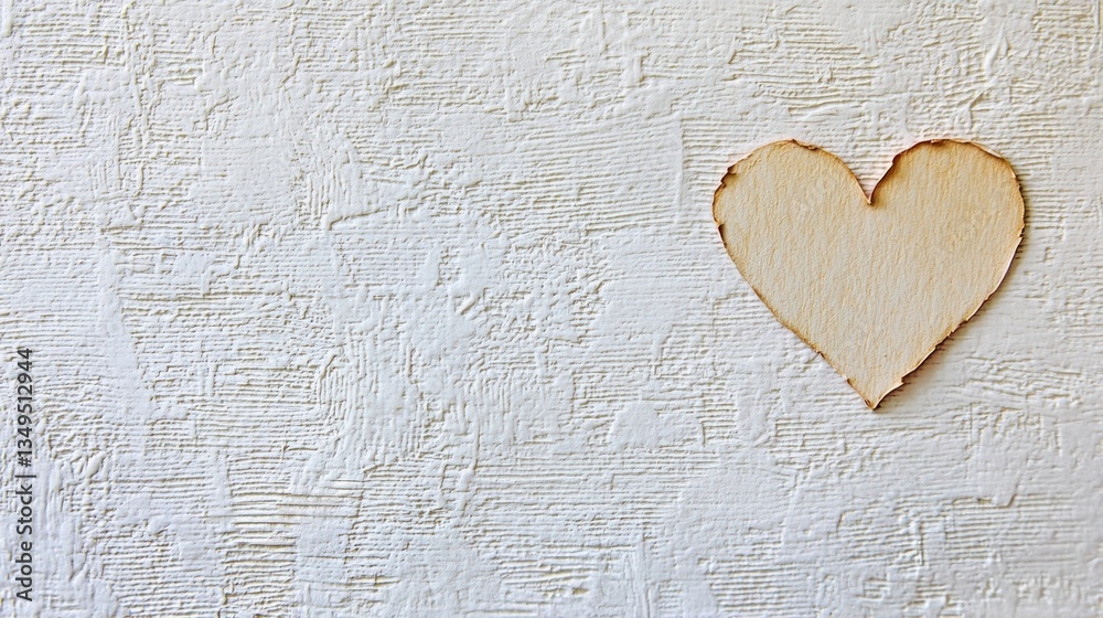 Obraz premium Layered paper heart design on textured white background for love card
