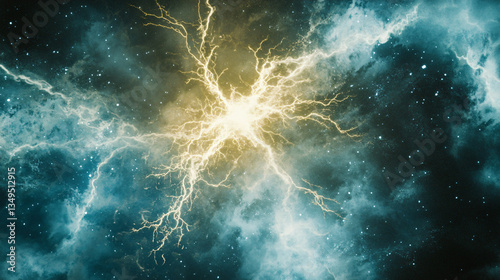 Striking image of lightning illuminating the sky representing energy discharge and natural phenomenon in context of tunneling amplitude studies.