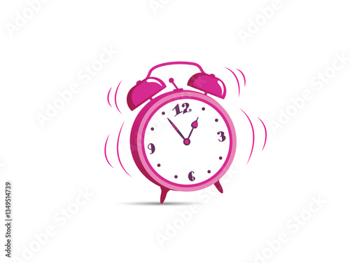 Alarm Clock Icon. Wake Up Time Vector Design on White Background