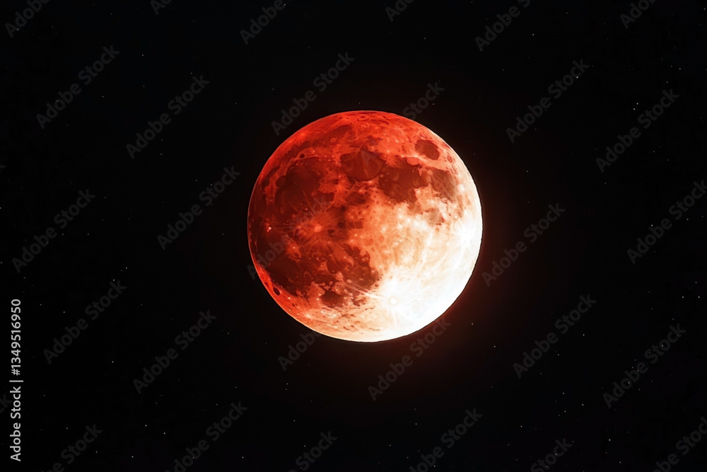Blood moon, red moon in the night sky Blood moon, red moon in the night sky
