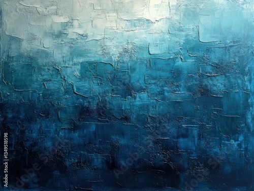 Grainy transition from teal to cerulean, cool and calming