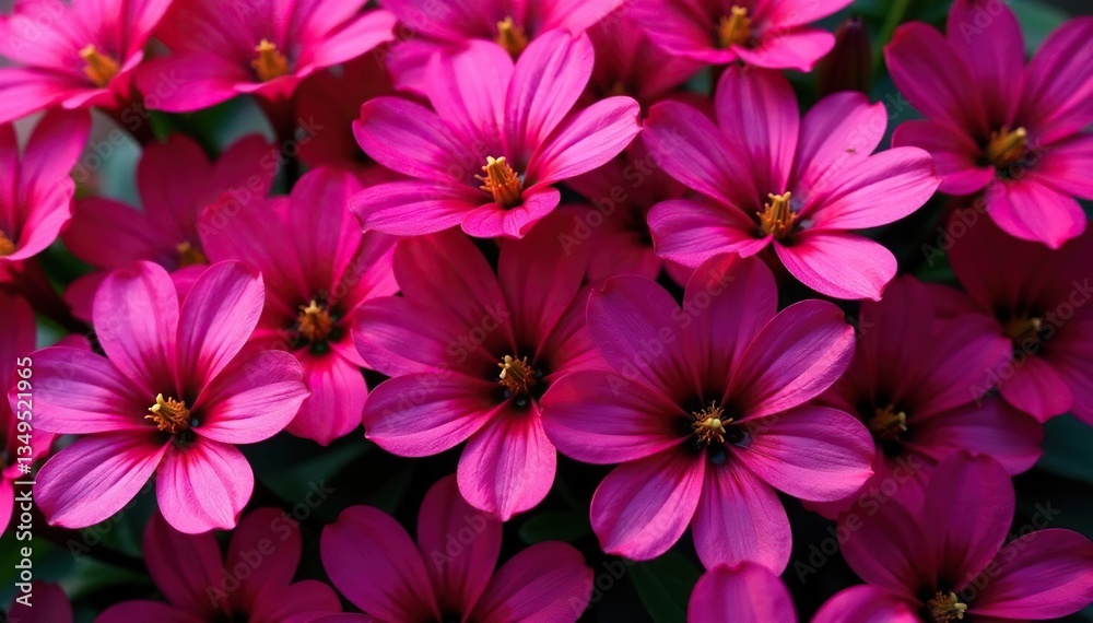 Obraz premium Bold fuchsia blooms, densely packed, repeating pattern , print, digital, garden
