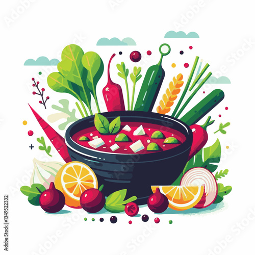 soup, food, borscht, bowl, ukrainian, dish, lunch, dinner, vegetable, beet, cream, cuisine, borsch, beetroot, red, meat, traditional, healthy, meal, homemade, hot, gourmet, plate, garlic, tasty, cooki