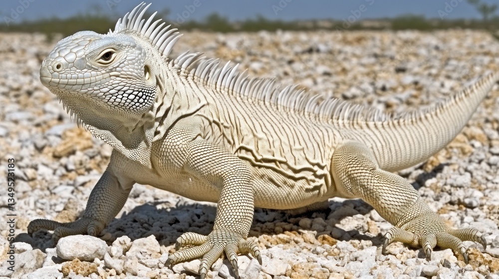Obraz premium Albino iguana in desert