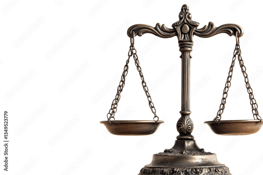 Antique balance scales on black background, cut out transparent Antique balance scales on black background, cut out transparent