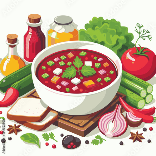 soup, food, borscht, bowl, ukrainian, dish, lunch, dinner, vegetable, beet, cream, cuisine, borsch, beetroot, red, meat, traditional, healthy, meal, homemade, hot, gourmet, plate, garlic, tasty, cooki