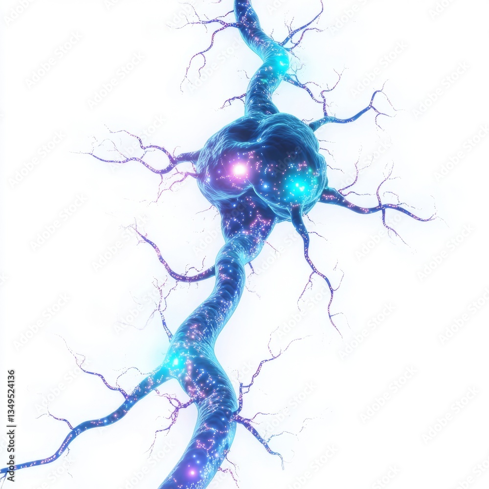 Fototapeta premium Generic Human Synapse View Energy Between Symbolizing