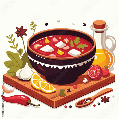 soup, food, borscht, bowl, ukrainian, dish, lunch, dinner, vegetable, beet, cream, cuisine, borsch, beetroot, red, meat, traditional, healthy, meal, homemade, hot, gourmet, plate, garlic, tasty, cooki