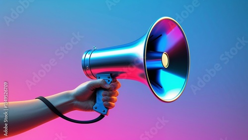 Vibrant Megaphone with Colorful Lighting