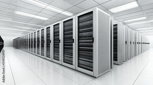 Modern data center with high-performance servers and security