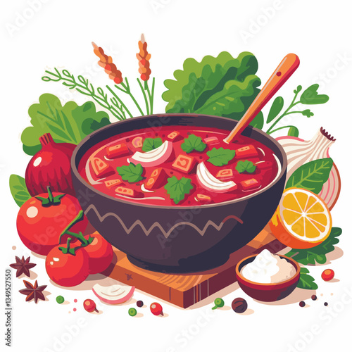 soup, food, borscht, bowl, ukrainian, dish, lunch, dinner, vegetable, beet, cream, cuisine, borsch, beetroot, red, meat, traditional, healthy, meal, homemade, hot, gourmet, plate, garlic, tasty, cooki