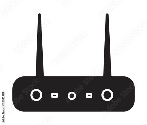 Wireless Router On White Background. Minimalist WiFi Router Icon – Perfect for Tech Designs.