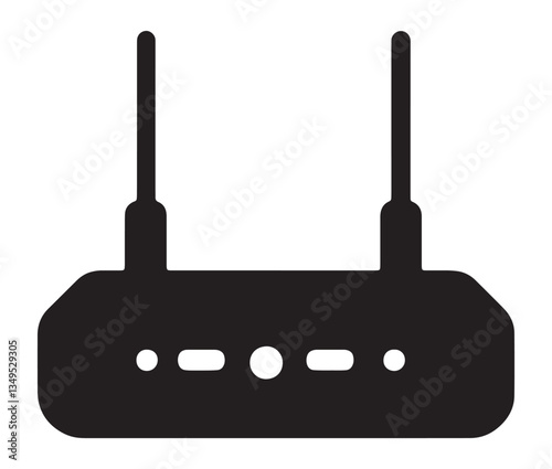 Wireless Router On White Background. Minimalist WiFi Router Icon – Perfect for Tech Designs.
