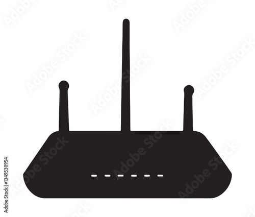 Wireless Router On White Background. Minimalist WiFi Router Icon – Perfect for Tech Designs.