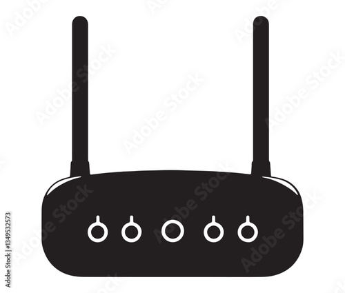 Wireless Router On White Background. Minimalist WiFi Router Icon – Perfect for Tech Designs.