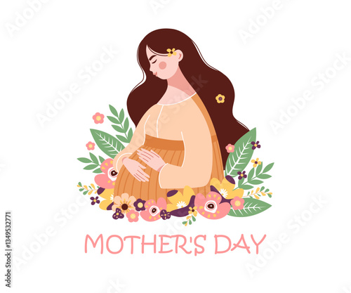 Mother's Day. Pregnant woman