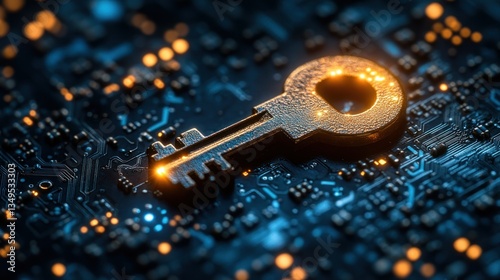 Golden key on circuit board