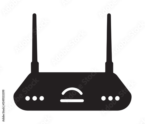 Wireless Router On White Background. Minimalist WiFi Router Icon – Perfect for Tech Designs.