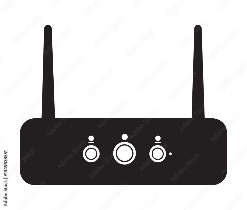 Obraz premium Wireless Router On White Background. Minimalist WiFi Router Icon – Perfect for Tech Designs.