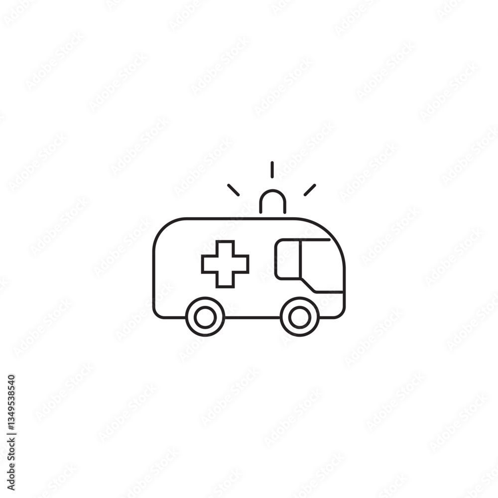single outline icons ambulance related to healthcare and medical. Linier icons collection. editable stroke. Vector illustration single outline icons ambulance related to healthcare and medical. Linier icons collection. editable stroke. Vector illustration