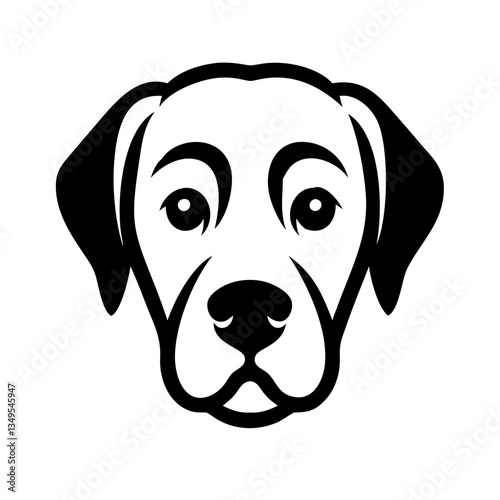 Thick-lined, bold dog face for impactful and noticeable designs.