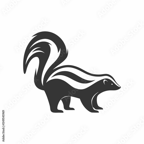 Wallpaper Mural Minimalist Skunk Silhouette Logo. Torontodigital.ca