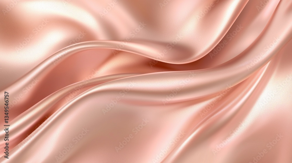 Obraz premium Rose Gold Satin Fabric Drape, Elegant Texture