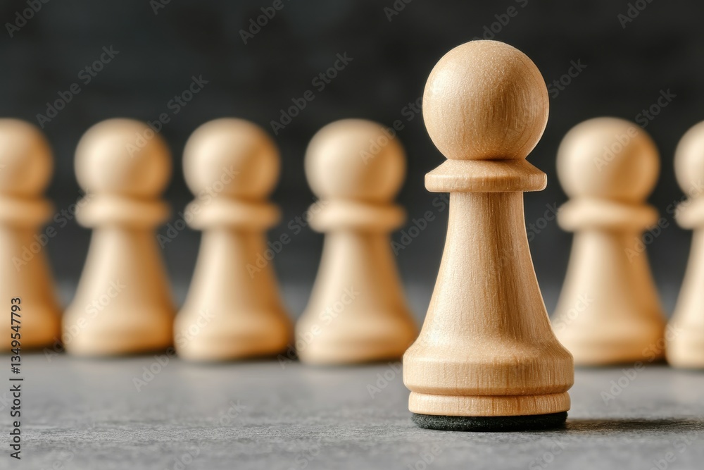 A close-up of a wooden chess pawn standing out among blurred identical pieces, symbolizing strategy and individuality in gameplay. A close-up of a wooden chess pawn standing out among blurred identical pieces, symbolizing strategy and individuality in gameplay.
