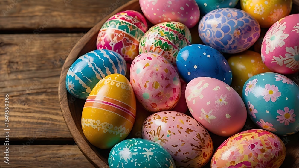 Obraz premium colorful easter eggs in basket