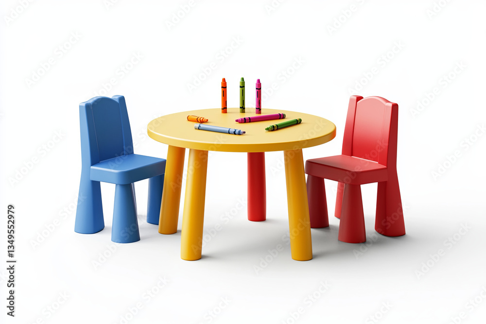 Fototapeta premium children's crayons table set