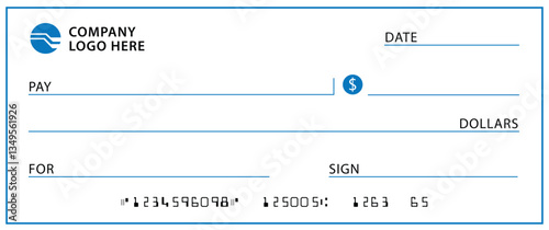 Presentation Check Template Giant Large Donor Check for Business. Vector