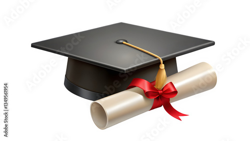 Graduation Cap and Diploma Transparent PNG – Academic Achievement, Education Success, Degree Ceremony

