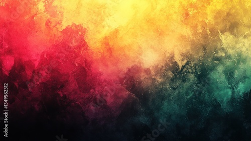 Abstract gradient background with yellow, pink, and green, black and deep red, featuring a subtle grainy effect, ideal for modern and elegant designs.