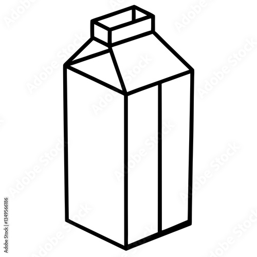Vectorized Milk Carton Outline Art
