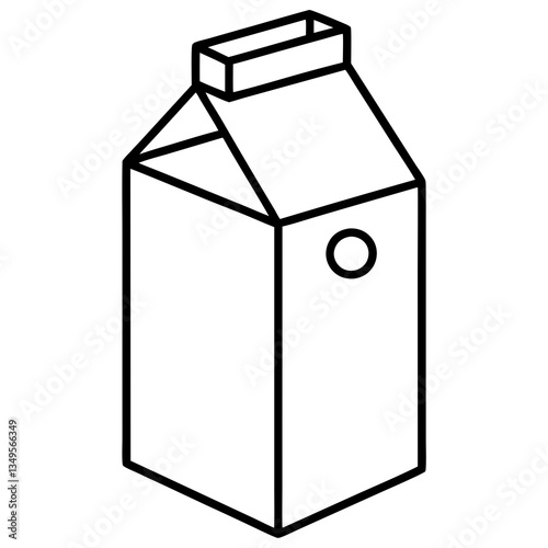 Vectorized Milk Carton Outline Art