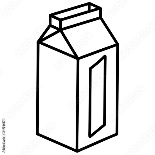 Vectorized Milk Carton Outline Art