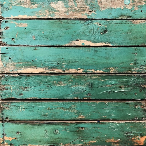 overhead lay flat professional photo of a wooden table top boards painted green with no chips. fresh new paint