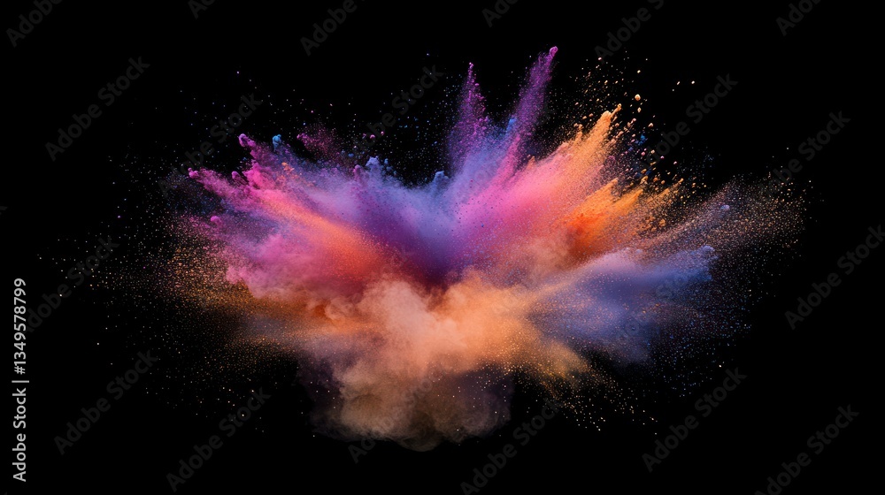 Obraz premium Mesmerizing explosion of vibrant colors against a stark black background