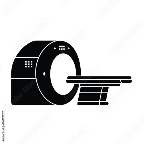CT scan machine silhouette vector 
