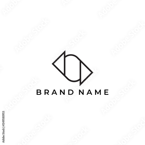 ILLUSTRTION ABSTRACT BLACK COLOR BUSINESS LOGO ICON GEOMETRIC LINE DESIGN VECTOR