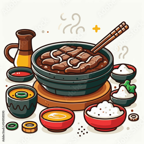 cuisine, meal, dish, meat, bulgogi, delicious, dinner, restaurant, beef, cooking, lunch, traditional, food, healthy, gourmet, asian, background, menu, spicy, plate, bbq, korean, korean food, barbecue,
