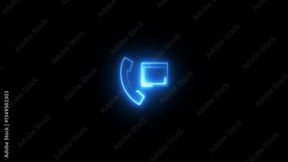 Neon Telephone Calling Concept . Glowing Neon Calling Icon Animation. Neon Telephone Calling Concept . Glowing Neon Calling Icon Animation.