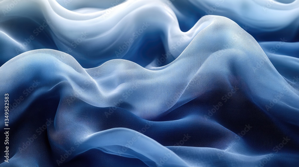 Obraz premium Blue and white silk fabric texture