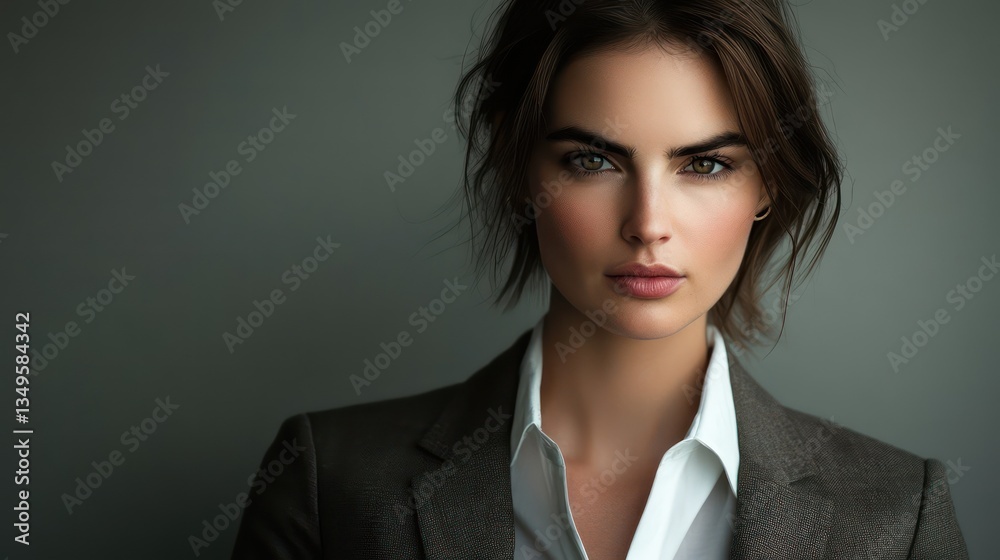 Confident businesswoman portrait, studio background Confident businesswoman portrait, studio background