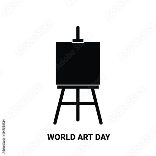 wooden easel with blank canvas