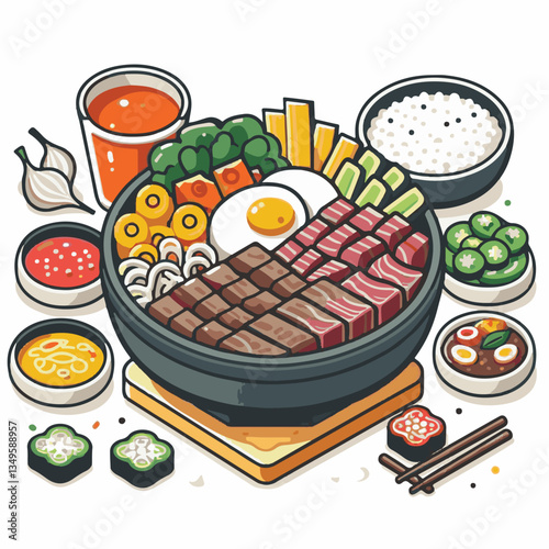 cuisine, meal, dish, meat, bulgogi, delicious, dinner, restaurant, beef, cooking, lunch, traditional, food, healthy, gourmet, asian, background, menu, spicy, plate, bbq, korean, korean food, barbecue,