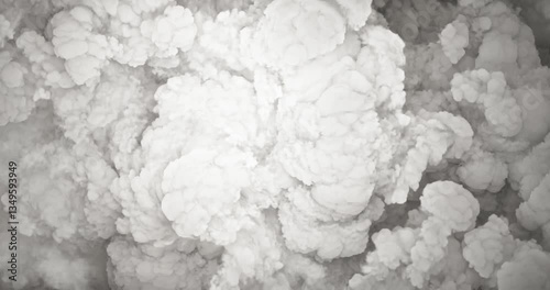 Textured white cloud surge. Intense, turbulent motion in a close-up, monochromatic 4K loop. Dynamic and detailed.


 3D render