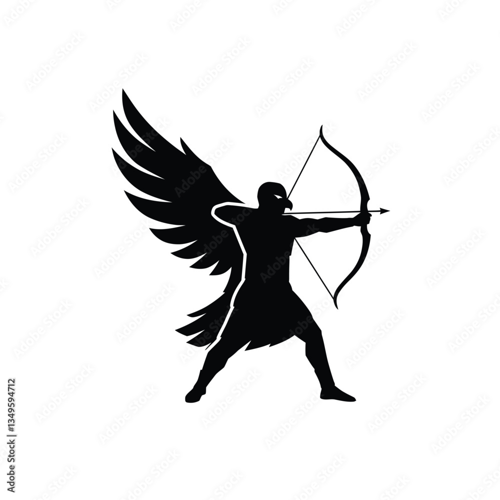 Fototapeta premium silhouette of an angel with wings